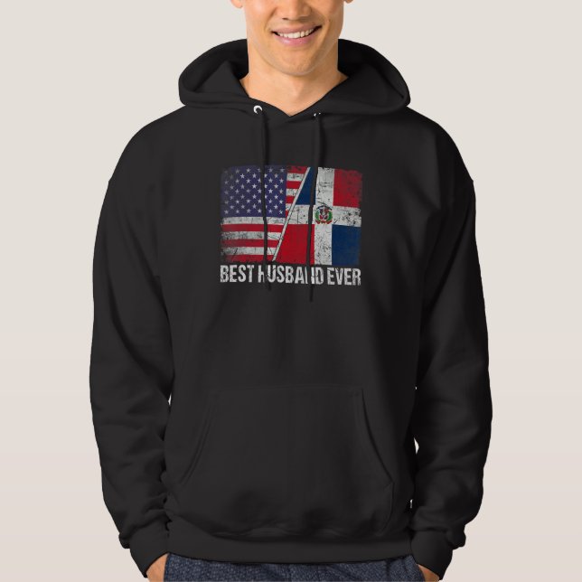 Amerikanische Flagge Dominikanische Republik Beste Hoodie (Vorderseite)