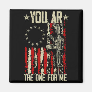 Amerikanische Flagge Du bist der Eine für mich auf Magnet