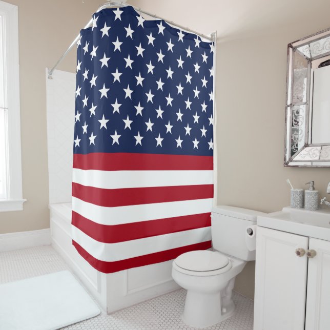 Amerikanische Flagge Duschvorhang (Beispiel)