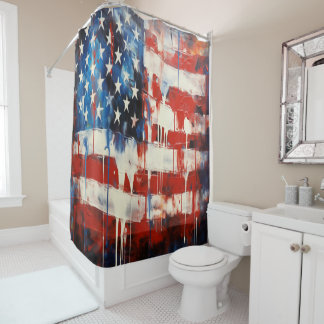 Amerikanische Flagge Duschvorhang