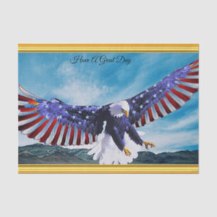 Amerikanische Flagge Eagle, das in die Seidenpapier