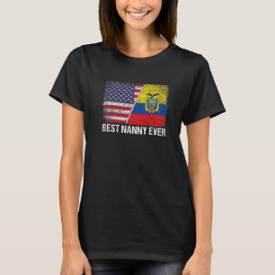 Amerikanische Flagge & Ecuador Flag Beste junge Fa T-Shirt