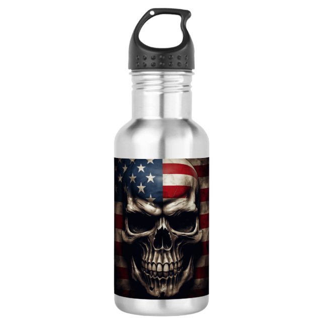 Amerikanische Flagge Edelstahlflasche (Vorderseite)