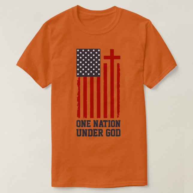 Amerikanische Flagge Eine Nation unter Gott 2 T-Shirt (Design vorne)