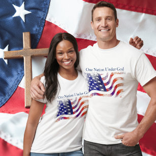 Amerikanische Flagge, eine Nation unter Gott T-Shirt