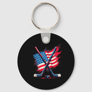 Amerikanische Flagge Eishockey 2 Schlüsselanhänger