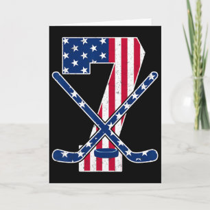 Amerikanische-Flagge-Eishockey-Liebhaber 7. Geburt Karte