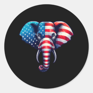 Amerikanische Flagge Elefant 4. Juli Patriotische Runder Aufkleber