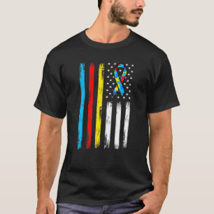 Amerikanische Flagge Eltern Autistisches Kind Auti T-Shirt