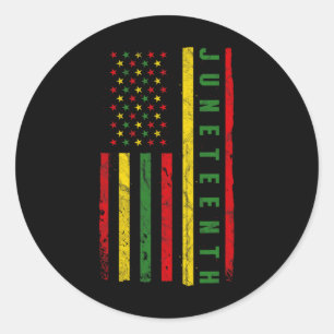 Amerikanische Flagge Emanzipation Melanin Blac Runder Aufkleber