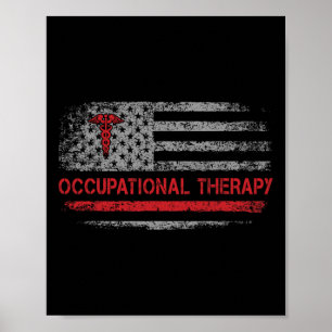 Amerikanische Flagge Ergotherapie OT Student Rücke Poster