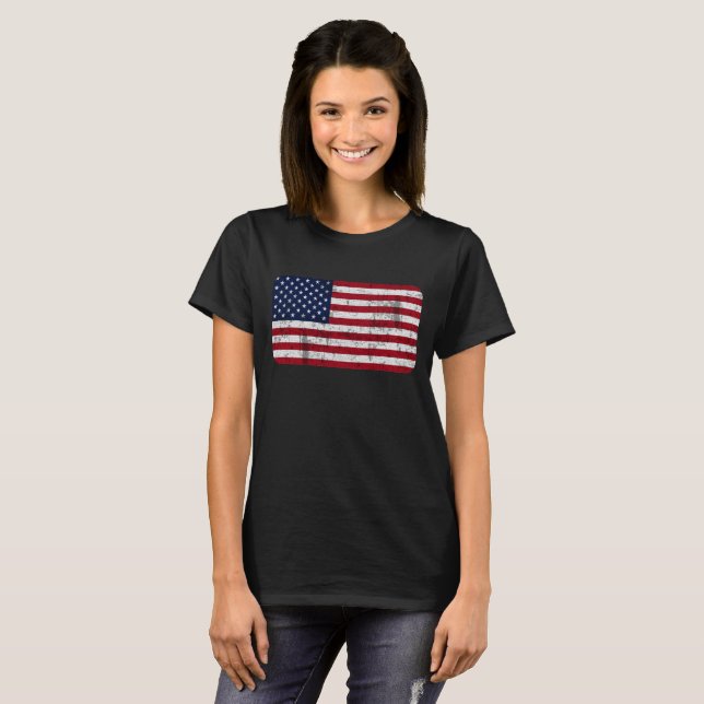 Amerikanische Flagge erschüttert T-Shirt (Vorne ganz)