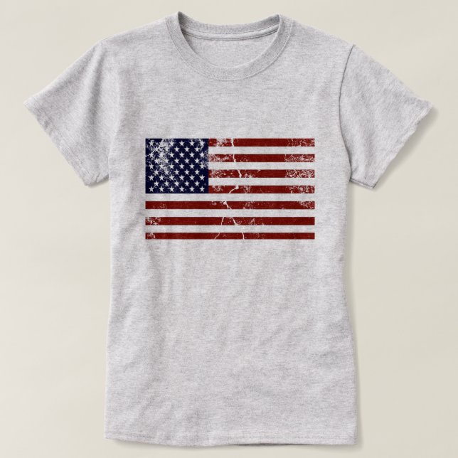 Amerikanische Flagge erschüttert T-Shirt (Design vorne)