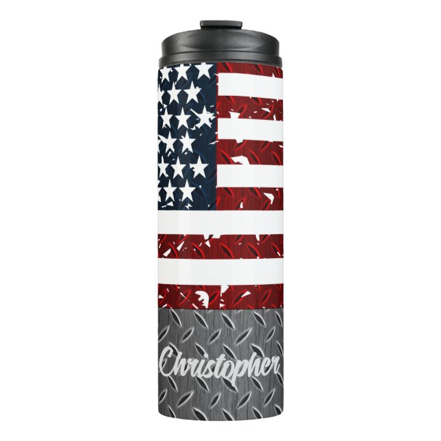 Amerikanische Flagge erschüttert Thermosbecher (Vorderseite)