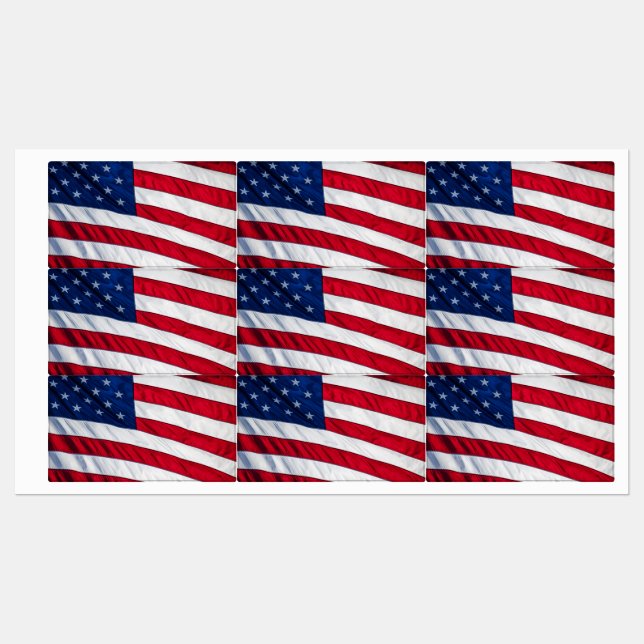 Amerikanische Flagge Etiketten (Blatt)