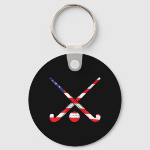 Amerikanische Flagge Feldhockey Patriot Usa Sport Schlüsselanhänger