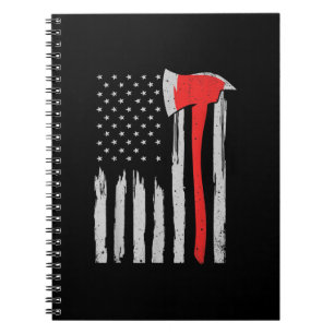 Amerikanische Flagge Feuerwehrmann Roter Feuerwehr Notizblock