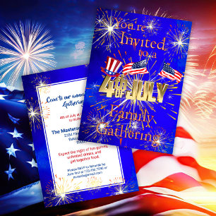 Amerikanische Flagge Feuerwerk 4. Juli BBQ-Party Einladung