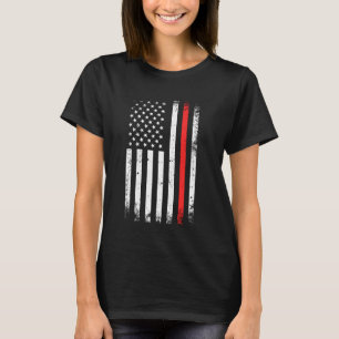 Amerikanische Flagge Fireman Proud Firefighter Her T-Shirt