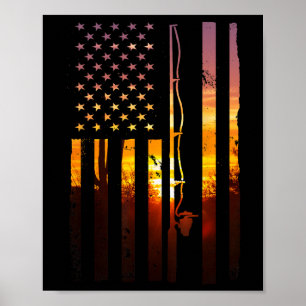 Amerikanische Flagge Fisch Fischer Fischer Lustig  Poster
