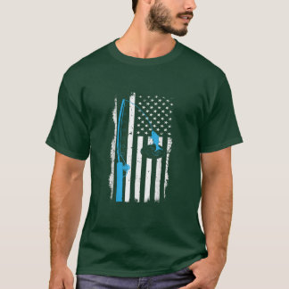 Amerikanische Flagge Fischen Shirt Retro US-Flagge