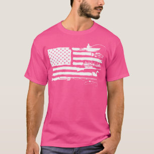 Amerikanische Flagge Fischen und Jagd Vater Vatert T-Shirt