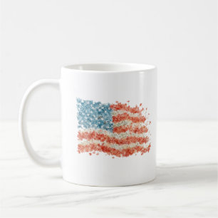 Amerikanische Flagge Floral USA-Flagge Kaffeetasse