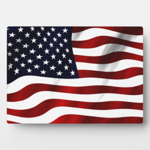 Amerikanische Flagge Fotoplatte