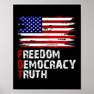 Amerikanische Flagge Freiheit Demokratie Wahrheit  Poster