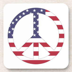 AMERIKANISCHE FLAGGE FRIEDENSZEICHEN UNTERSETZER