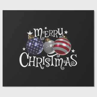 Amerikanische Flagge Frohe Weihnachten Tannenbaum Geschenkpapier