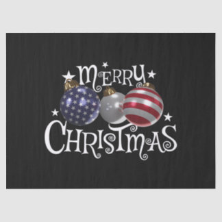 Amerikanische Flagge Frohe Weihnachten Tannenbaum Seidenpapier