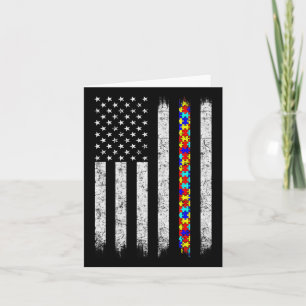 Amerikanische Flagge für Autismus Karte