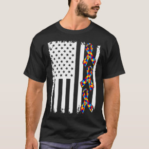 Amerikanische Flagge für Autismus T-Shirt