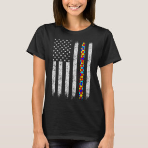 Amerikanische Flagge für Autismus T-Shirt