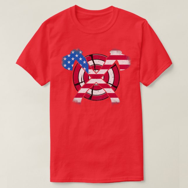 Amerikanische Flagge für Ax Funny Ax Thrower T-Shirt (Design vorne)