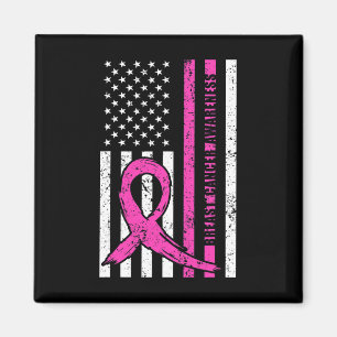 Amerikanische Flagge für das Brustkrebs-Bewusstsei Magnet