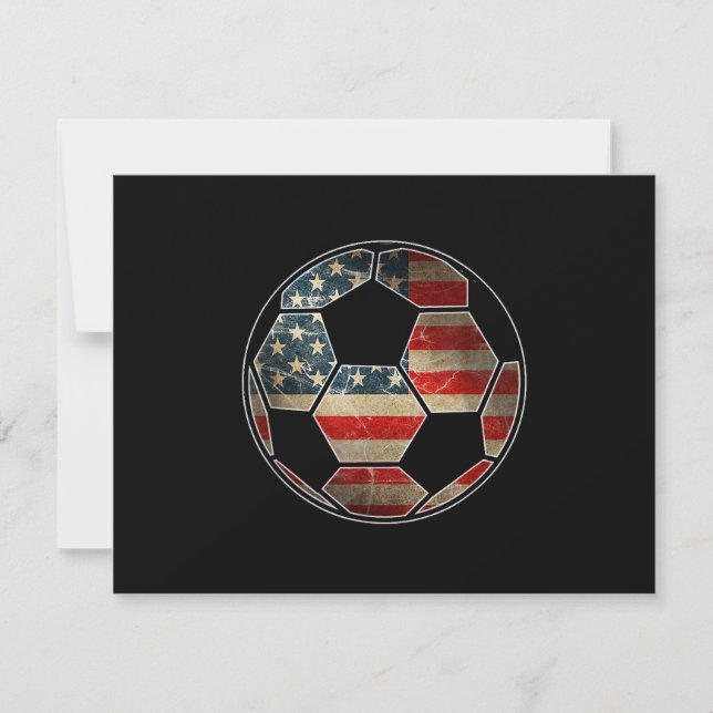 Amerikanische Flagge für den Fußballball - Flagge  RSVP Karte (Vorderseite)