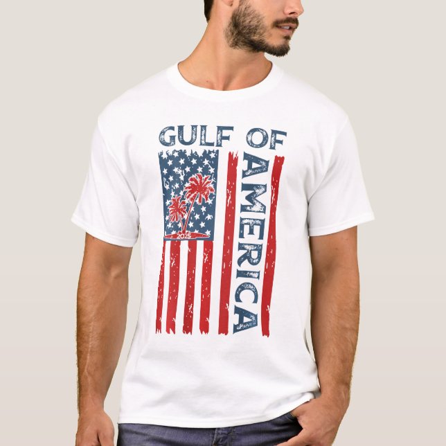 Amerikanische Flagge für den Golf von Amerika nach T-Shirt (Vorderseite)
