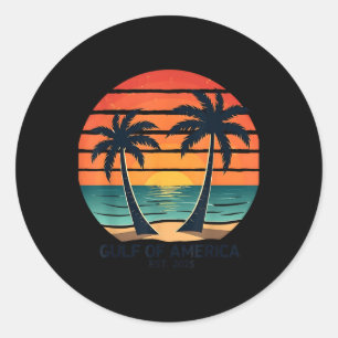 Amerikanische Flagge für den Retro-Golf von Amerik Runder Aufkleber