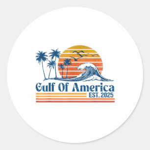 Amerikanische Flagge für den Retro-Golf von Amerik Runder Aufkleber