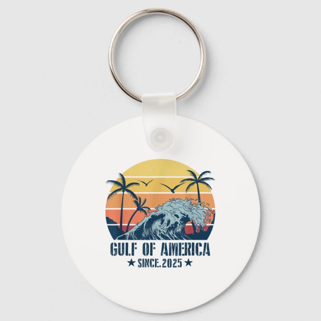 Amerikanische Flagge für den Retro-Golf von Amerik Schlüsselanhänger (Vorderseite)