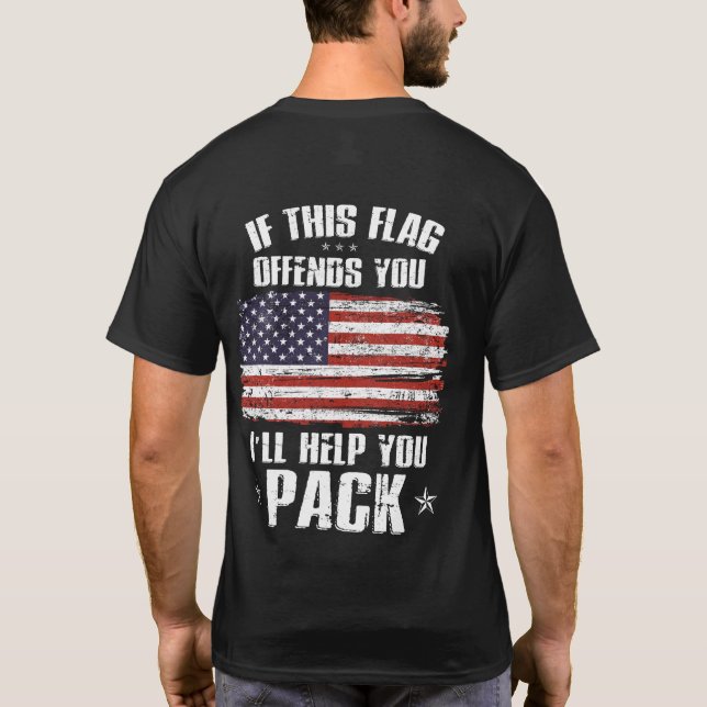 Amerikanische Flagge für die Veröffentlichung, wen T-Shirt (Rückseite)