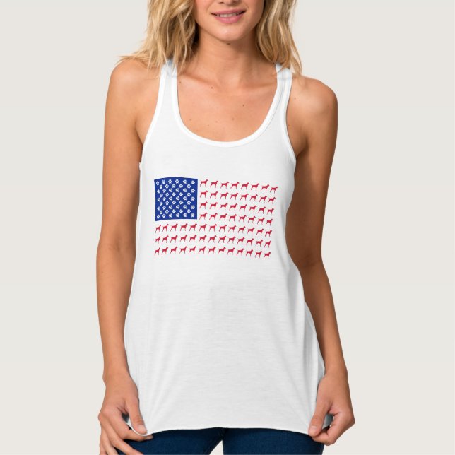 Amerikanische Flagge für Frauen in Vizsla Tank Top (Vorderseite)