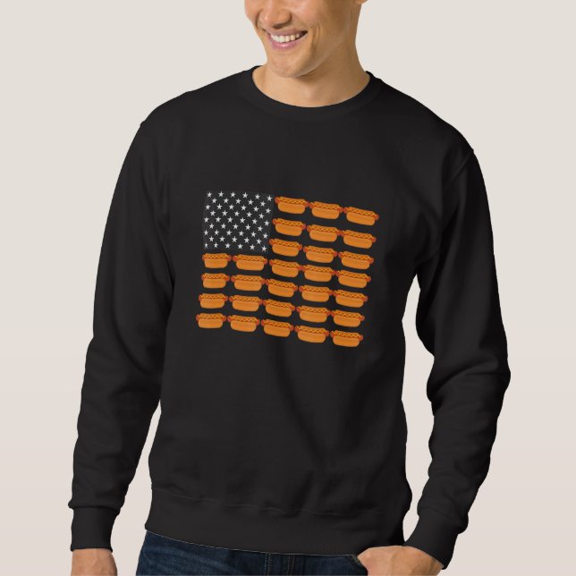 Amerikanische Flagge für Hot Dog Sweatshirt (Vorderseite)