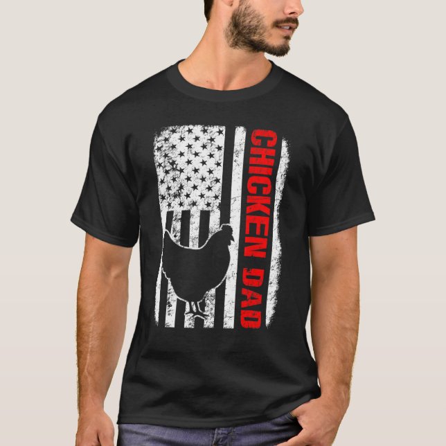 Amerikanische Flagge für Hühnerfisch T-Shirt (Vorderseite)