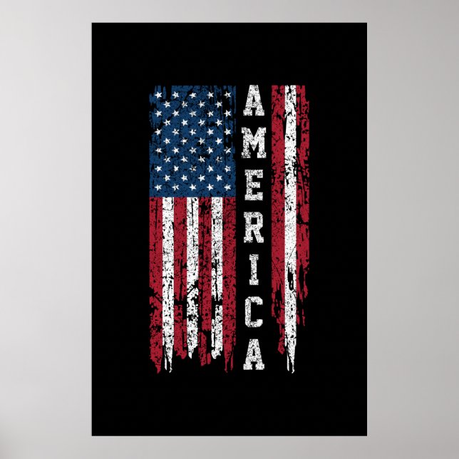 Amerikanische Flagge für Männer am 4. Juli Poster (Vorne)