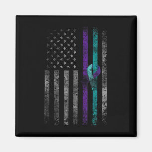 Amerikanische Flagge für psychische Gesundheit - S Magnet