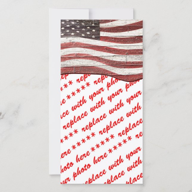 Amerikanische Flagge für rustikale Holztextur (Vorderseite)