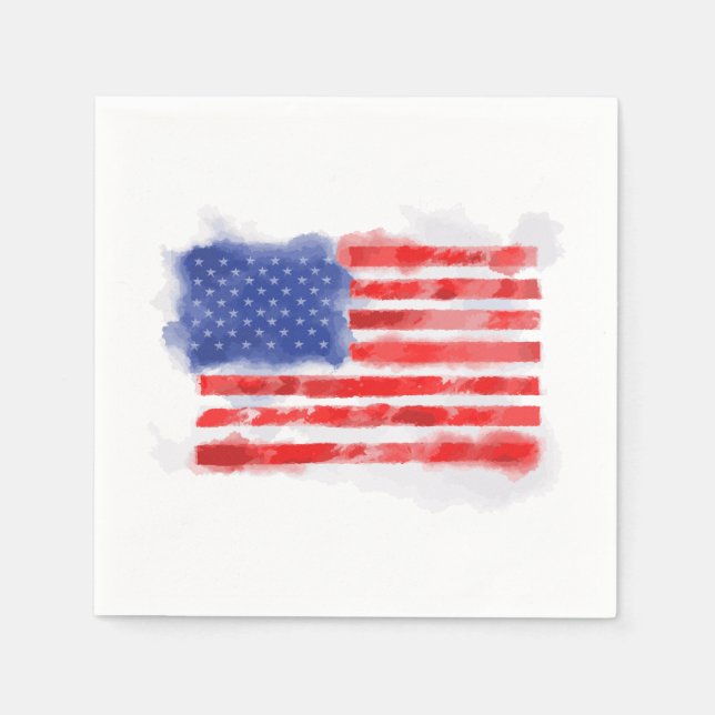 Amerikanische Flagge für Veteranen und Patrioten Serviette (Vorderseite)
